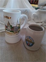 Lot of two German beer mugs, marked