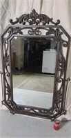 47" X 31" heavy wall mirror beveled with steel