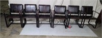 6  Restoration Hardware leather buckle chairs w/
