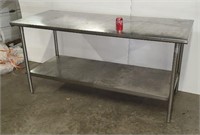 6' commercial stainless steel table with bottom