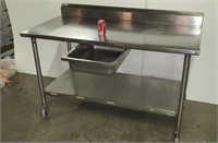 Boos 5' stainless steel prep table with drawer