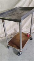 Commercial stainless steel cart on wheels
