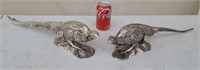 E.P.N.S.  brass pheasants with silver plate