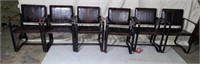 6  Restoration Hardware leather buckle chairs w/