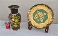 Italian vase and platter
