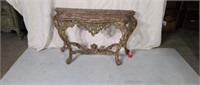 4' Wood console table ornate antique.