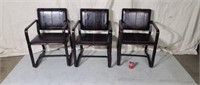 3 Restoration Hardware leather chairs w/ spring