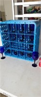 16 blue stem wine glasses with plastic tray