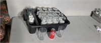 40 Ikea clear drinking glasses in bus tray.