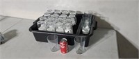 40 Ikea clear glasses in plastic bus tray.