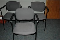 set of 3 grey armchairs