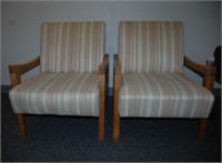 2 striped armchairs
