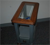 small entry table with glass insert