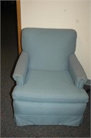 light blue armchair