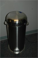 stainless steel lidded trash can