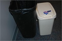 1 tall kitchen trash can &1 small lidded trashcan