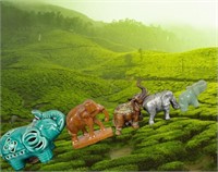 5 Elephant Miniatures