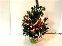 LIGHTED CHRISTMAS TREE WITH BASE-2 FT. TALL-WORKS