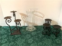 WROUGHT IRON CANDLE HOLDERS-MORE