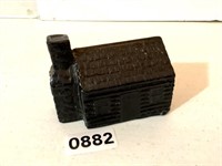 VINTAGE LOG CABIN-MADE FROM COAL-3 1/2" LONG