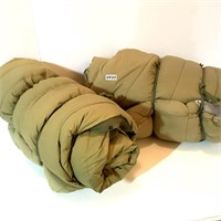 2-ARMY ARTIC STYLE SLEEPING BAGS-ONE PATCHED