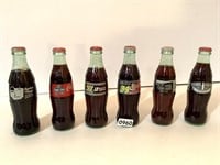 6 ASSORTED COLLECTIBLE COCA COLA BOTTLES-FULL