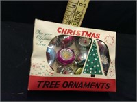 12 Feather Tree Glass Indented Christmas Ornaments