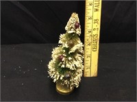 Antique Snow Flocked Bottle Brush Christmas Tree