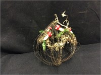 Victorian Wire Wrap w Mushrooms for Glass Ornament