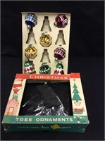 8 Vintage Rauch Glass Christmas Tree Ornaments