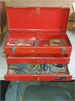 Metal Toolbox w/Cutting Bits & more