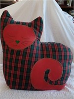 Large weighted plaid kitty cat