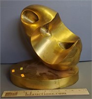 Mid Century Signed Metal Sculpture