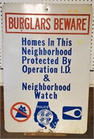 Baltimore Neighborhood Watch Burglar Street Sign