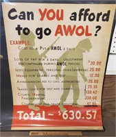 WW2 AWOL Warning Military Poster