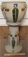 Roseville Art Pottery Jardiniere & Pedestal Aztec