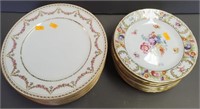 German & Limoges Porcelain Plates