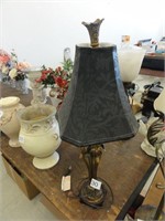 lamp with metal base and black shade