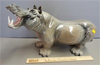 Ronzan Italian Pottery Hippo Sculpture Figure