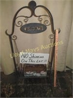 Metal "Welcome" Free Standing Plant Stand Sign
