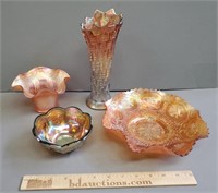 Carnival Glass Lot: Northwood Lotus & Dragon +More