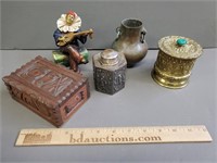 Decorative Lot Tea Caddy, Bronze Vase & More...