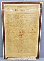 1796 Newspaper Display The Daily Gazette