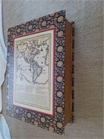 Vintage world map hide away large book
