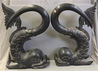 Wood Carved Chinese Serpents Architecture