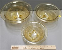 Set of Yellow Glass Mixing Bowls