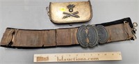 Antique Military Ammo Pouch & Belt