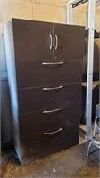 Metal 4-Drawer Storage Chest with Upper Cabinet