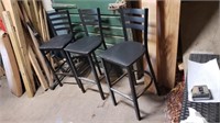 (3) Bar Height Black Chairs