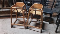 Pair of Wood High Chairs